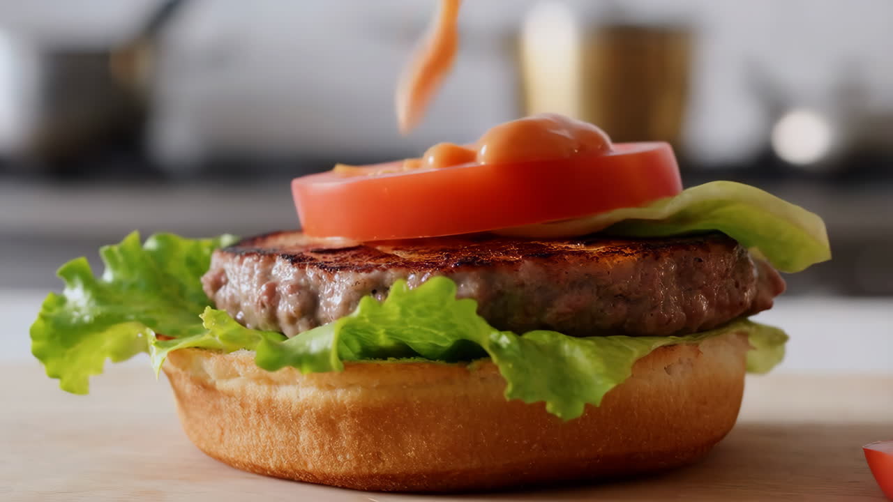 haciendo una hamburguesa