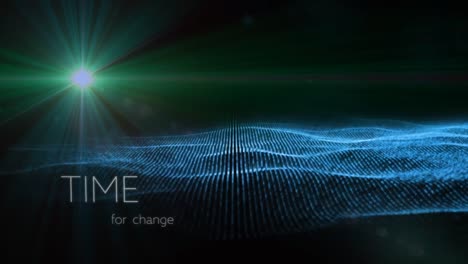 Animation of moving shapes over time for change text