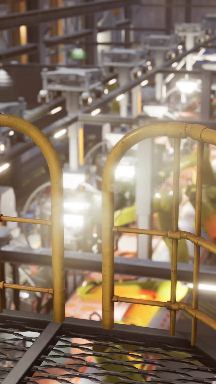 로과 산업 장비가 있는 현대적인 공장 안