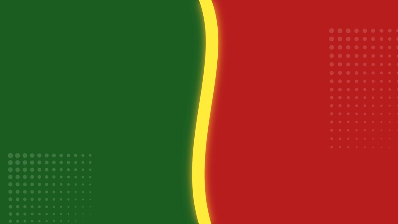 Fondo abstracto en movimiento con pantalla dividida verde y roja