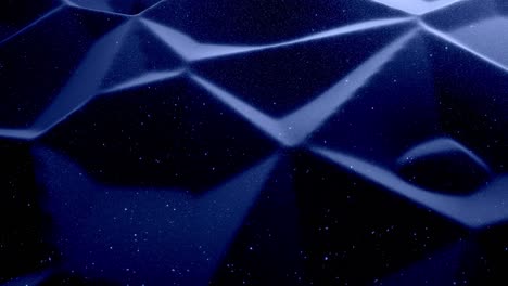 stylish festive black bg. fantastical abstract looped background, waves move on glossy surface like landscape made of liquid blue wax with sparkles. beautiful soft background with smooth animation 4k