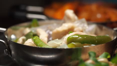 chicken stir-fry in a pan