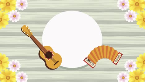 animación de festa junina con guitarra y acordeón