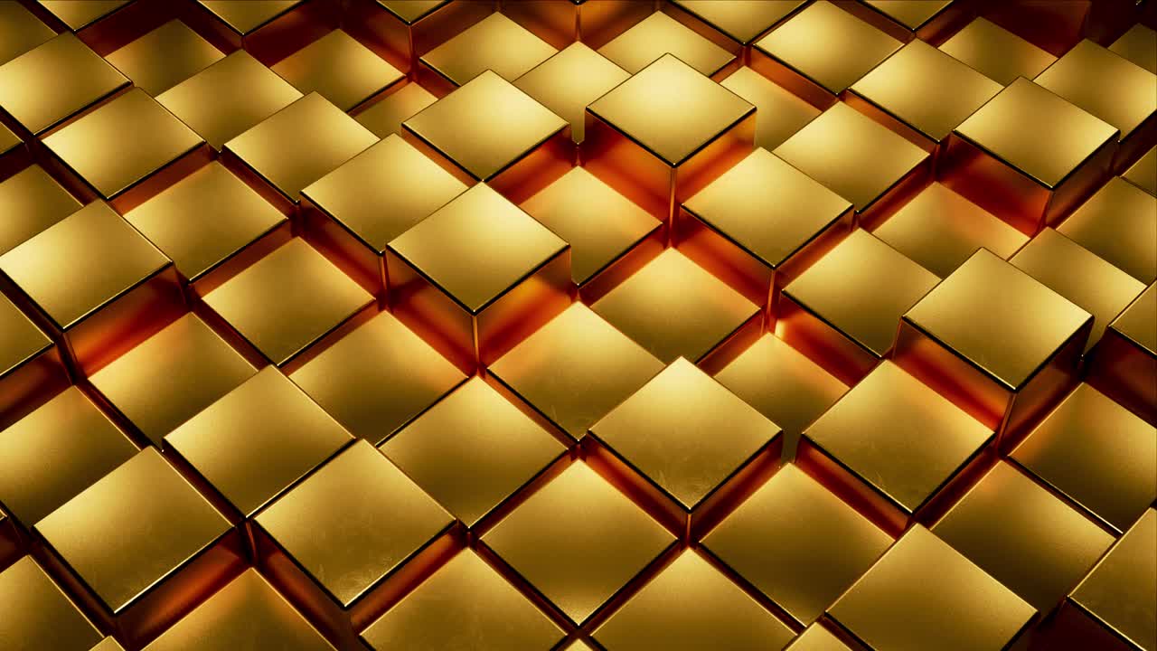 varios cubos de oro moviéndose arriba y abajo