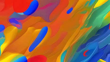 colorful abstract shapes flowing, vibrant animation with blue, red, and yellow hues