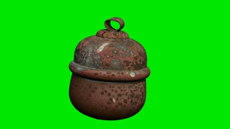 old gas balloon on green chromakey background