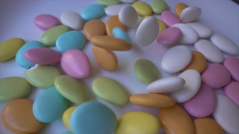 pile delicious and colorful chocolate almonds 05