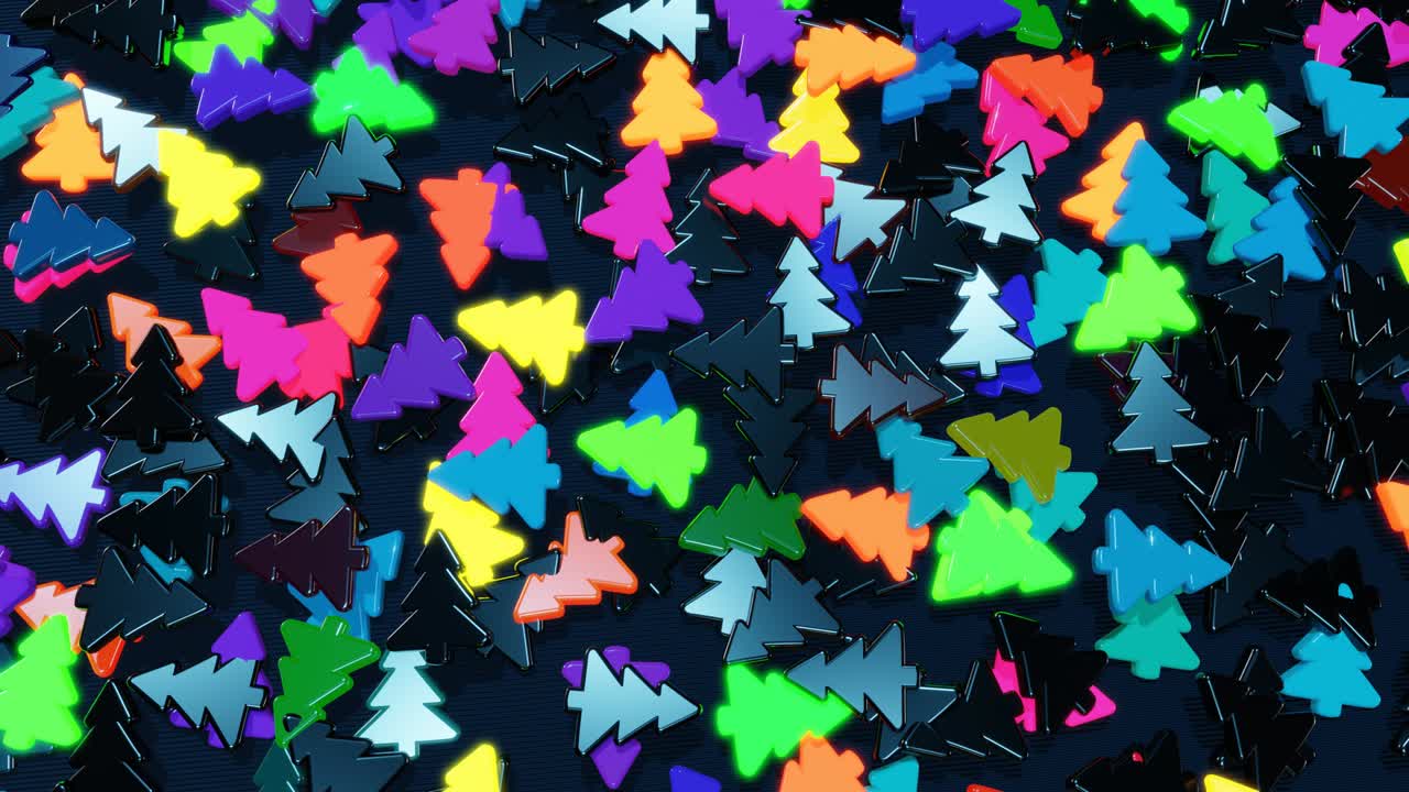 다채로운 꽃줄기와 함께 크리스마스 카드, 비행기에서 크리스마스 트리 모양의 전구, 아름다운 루핑 새해 구성, 새해 배너, 네온 꽃줄기가 또는 크리스마스 나무 모양의 크리스마스 장난감