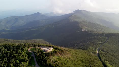 Mount-Mitchell-Aerial,-Mount-Mitchell-NC,-North-Carolina