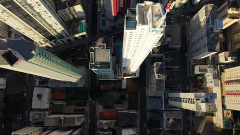 Top down aerial view of Balneario Camboriu&#039;s impressive skyline, showcasing modern skyscrapers and urban development in Santa Catarina, Brazil, during a sunny day
