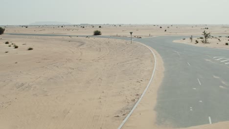 empty desert road intersection