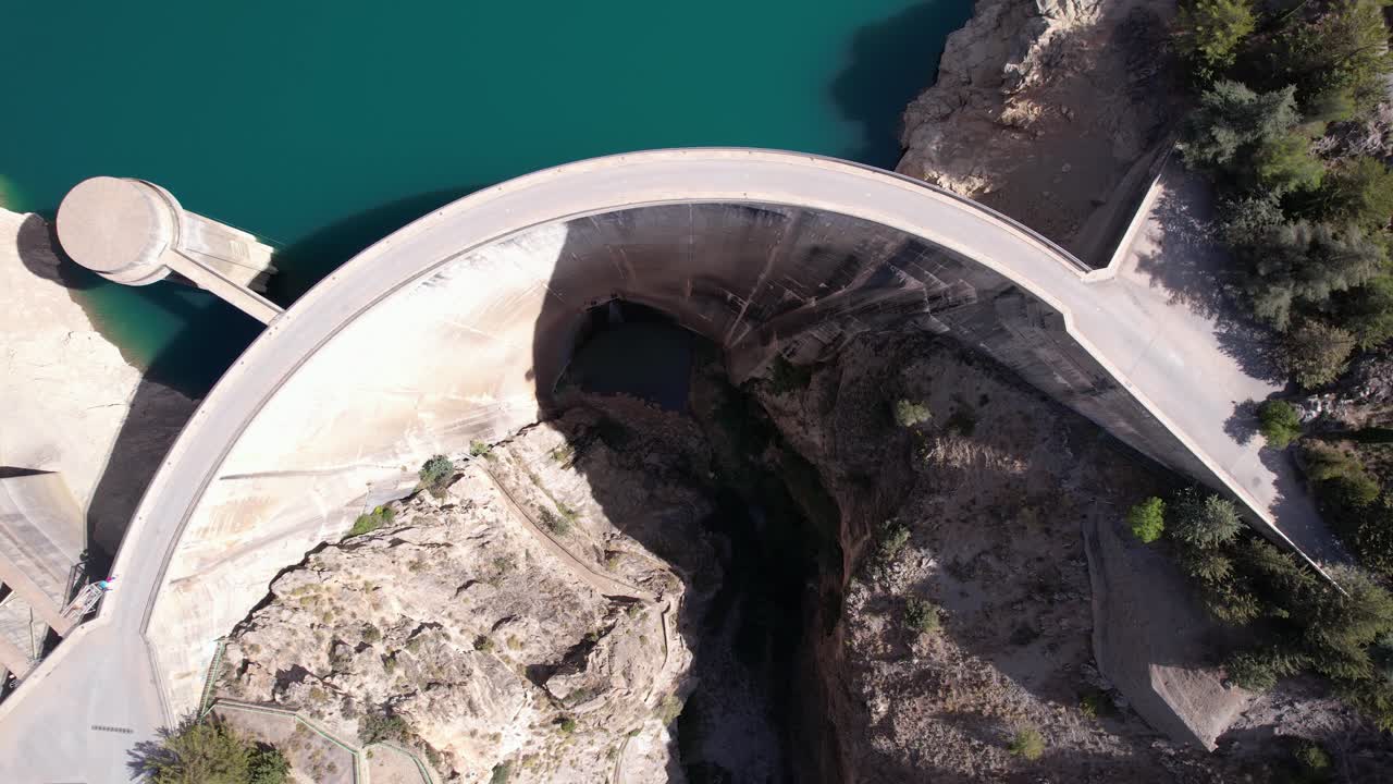 Aerial video of drought reflected in a reservoir