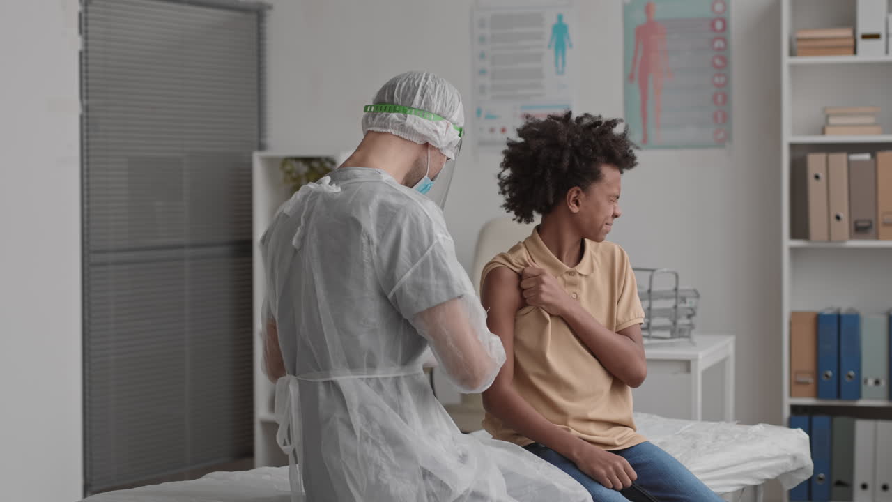 African Boy Getting Vaccine Shot