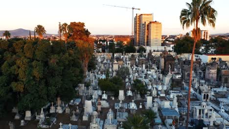 Panteón-de-Mezquitán-in-Guadalajara,-Mexico:-Historic-cemetery-with-famous-tombs,-Gothic-architecture,-and-notable-mausoleums