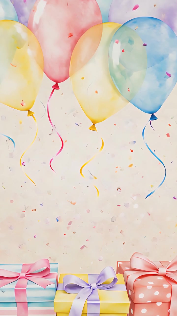 Fondo de cumpleaños con globos 4K