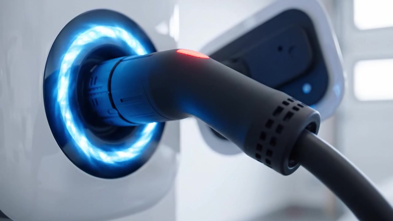 Innovative Electric Charging Stations Showcase Dynamic Color Changes During Charging Process, Demonstrating Advanced Technology for Eco-Friendly Vehicles