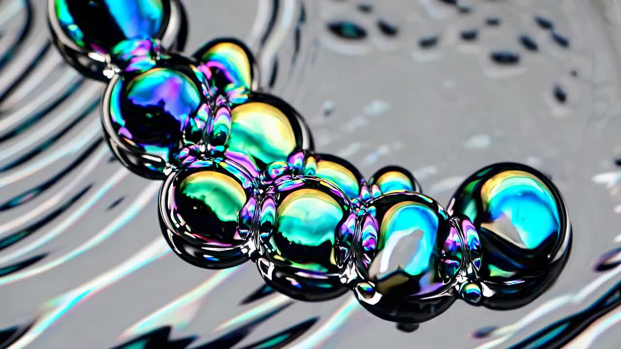 красочные радужные мыльные пузырьки