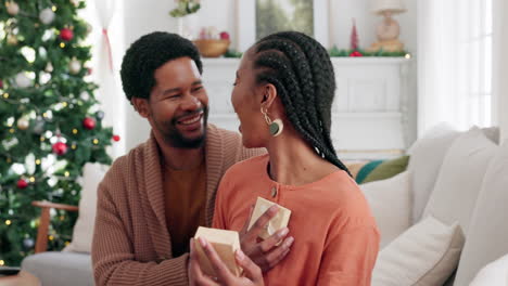 wow, christmas and black couple with a surprise