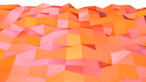 abstracto simple rosa naranja baja poli superficie 3d como fondo corporativo. suave geométrico baja poli fondo de movimiento de desplazamiento puro rosa narenja polígonos rojos. fondo de bucle sin costuras 4k fullhd