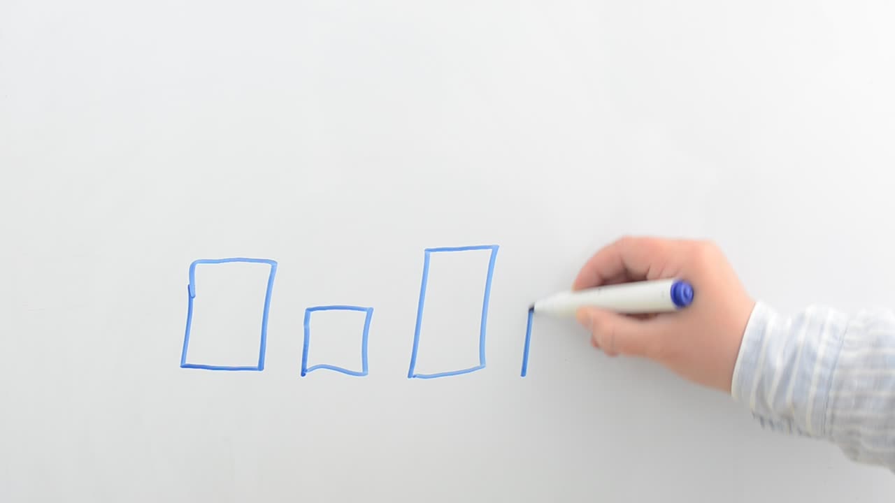 Il programma su una lavagna bianca. Disegniamo con un pennarello