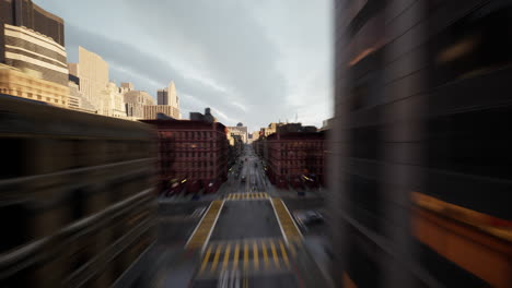 aerial hyperlapse view above traffic of big city