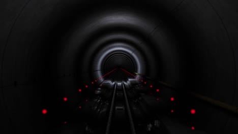 dark empty subway tunnel light animation. 3d rendering