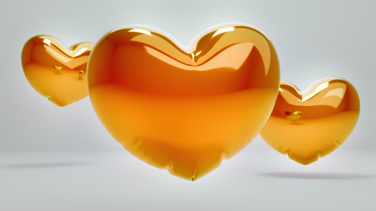Yellow Balloon Hearts