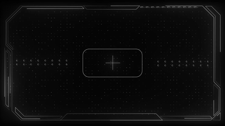 Futuristic digital interface light effects geometric design grid interface elements dark background