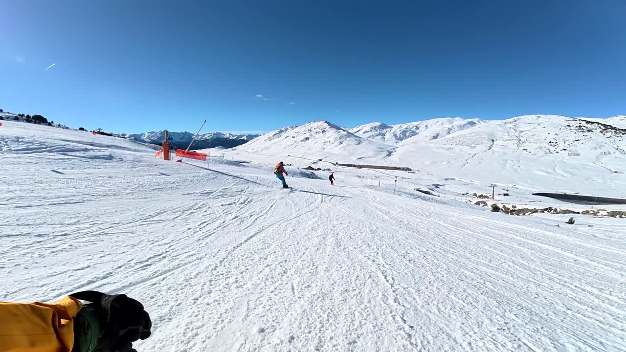 Skiing on a sunny day