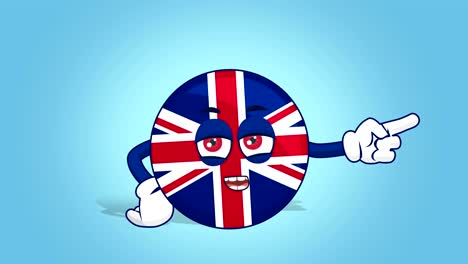 cartoon great britain united kingdom unhappy right pointer speak with face animation with alpha matte