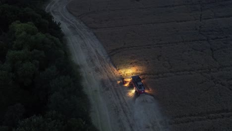 Calm-static-shot-of-harvesting-vehicle