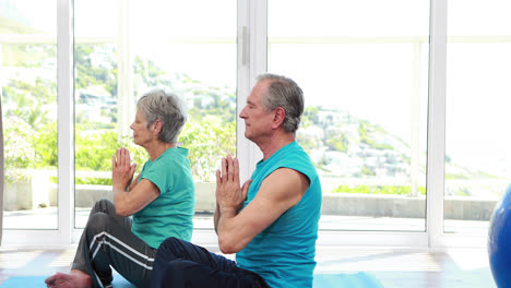 Pareja-Mayor-Haciendo-Yoga