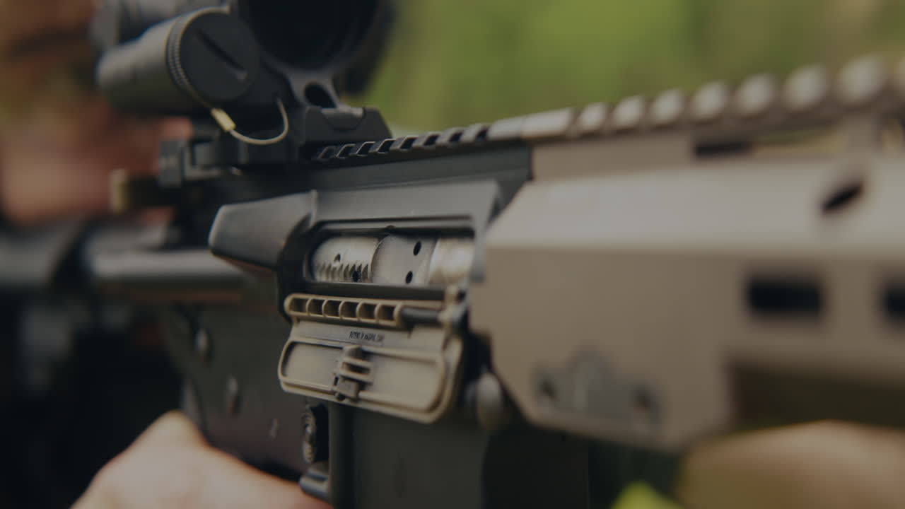 Close-up of an AR-15 Rifle