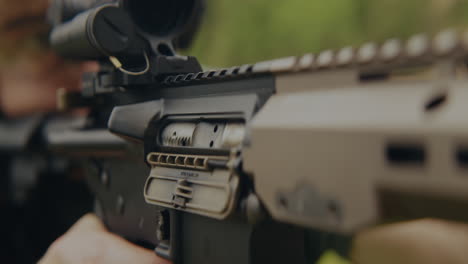 close-up of an ar-15 rifle