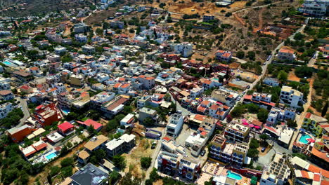 piskopiano village with aerial view of traditional homes and rugged hillside terrain in crete, greece