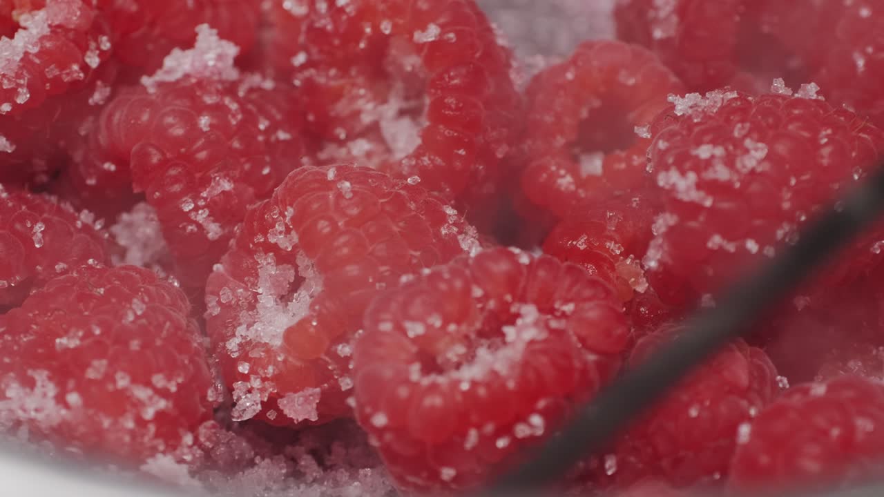 Preparing Raspberry Dessert