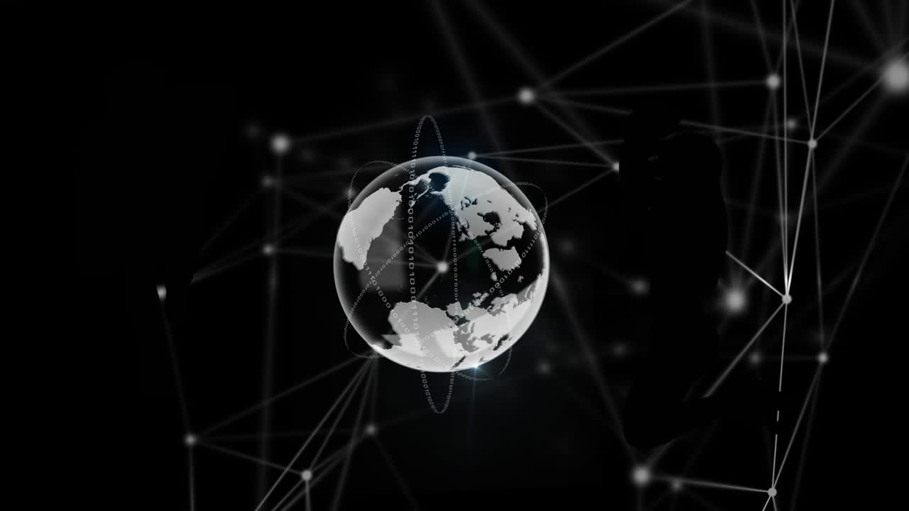 Animation of globe over network of connections
