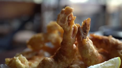 delicious food in fancy restaurant, close up shot, high angle shot