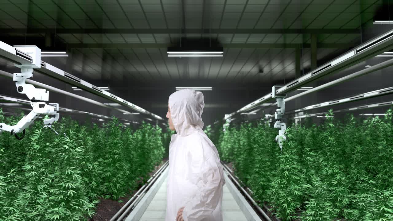 operación de cultivo de cannabis con automatización