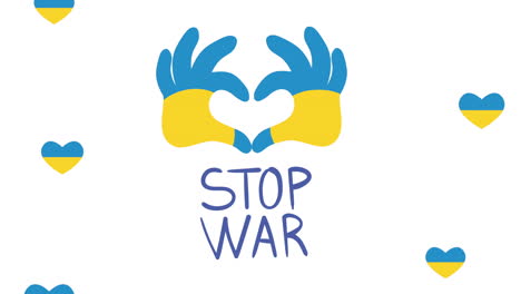 ukraine stop war lettering with heart