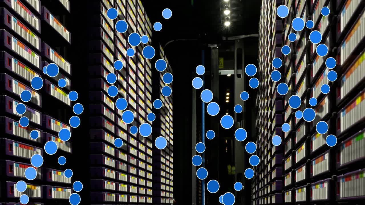 Animation of medical data processing over server room