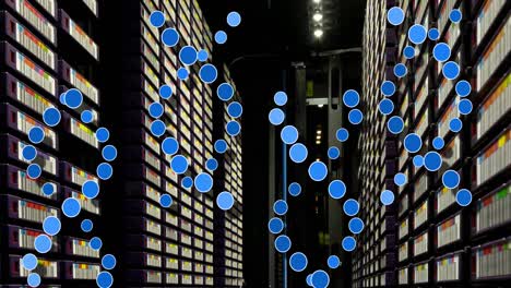 animación del procesamiento de datos médicos a través de la sala de servidores