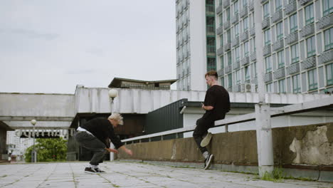 person doing parkour