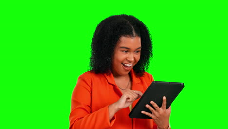 Greenscreen-Tablet,-Überraschung