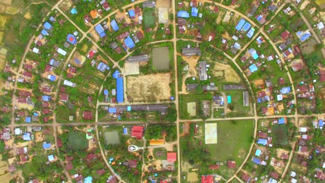 aerial view of the village in a circle