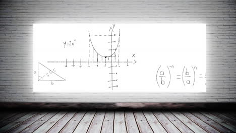 ecuaciones matemáticas en una habitación