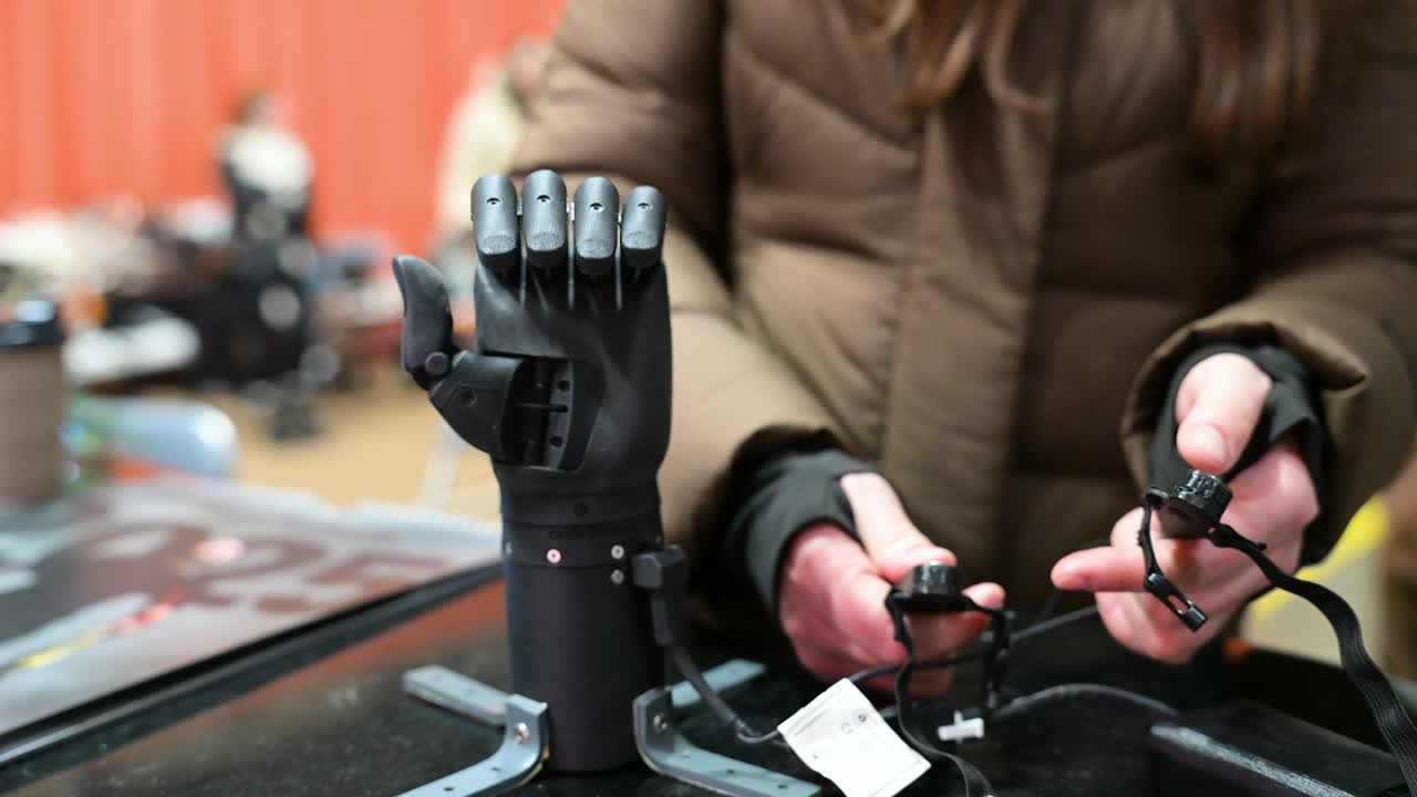 In Kyiv, Ukraine, Superhumans NGO showcases innovative prosthetic technology. Highlighting its life-changing function, this advanced hand offers hope for soldiers and citizens impacted by war.