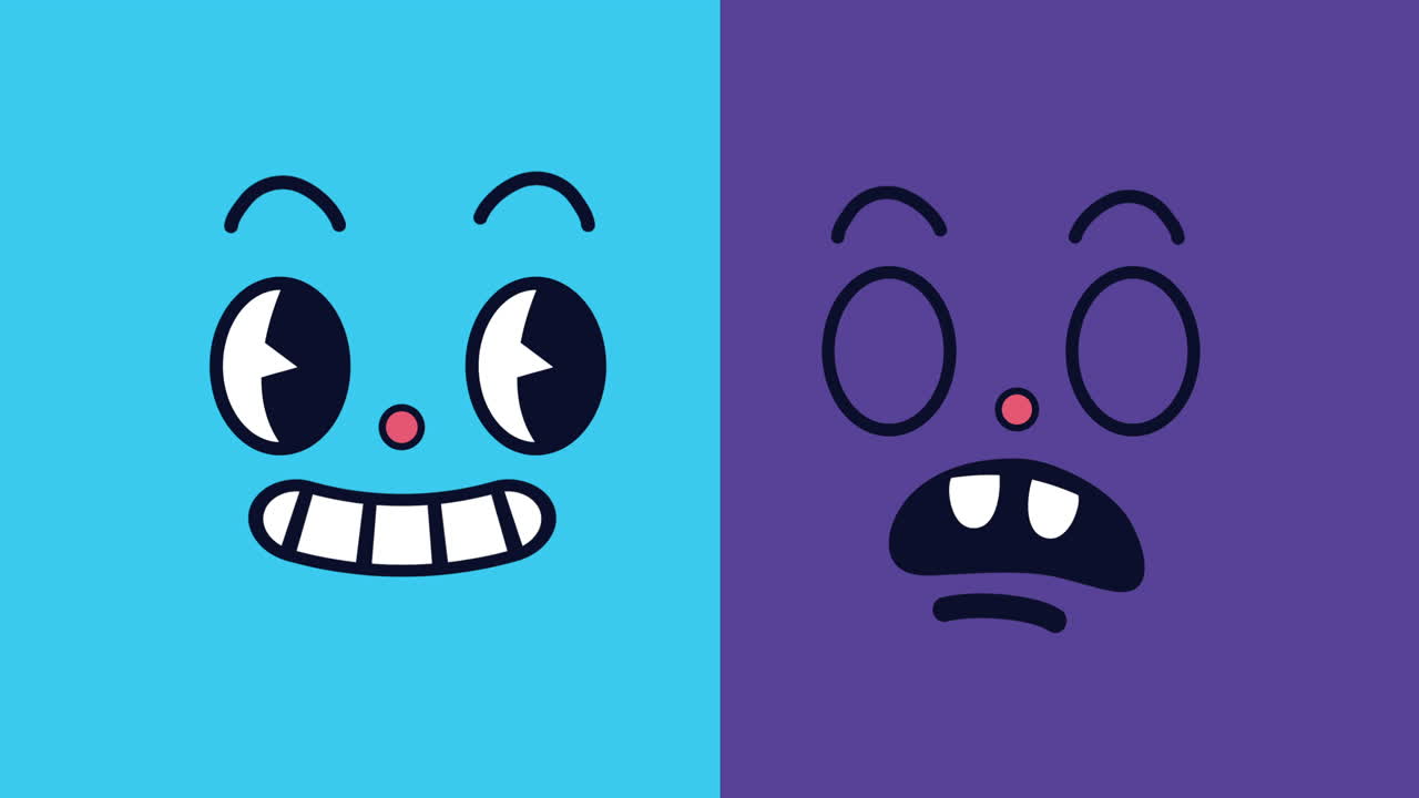 caras de los personajes de los cómics de kawaii