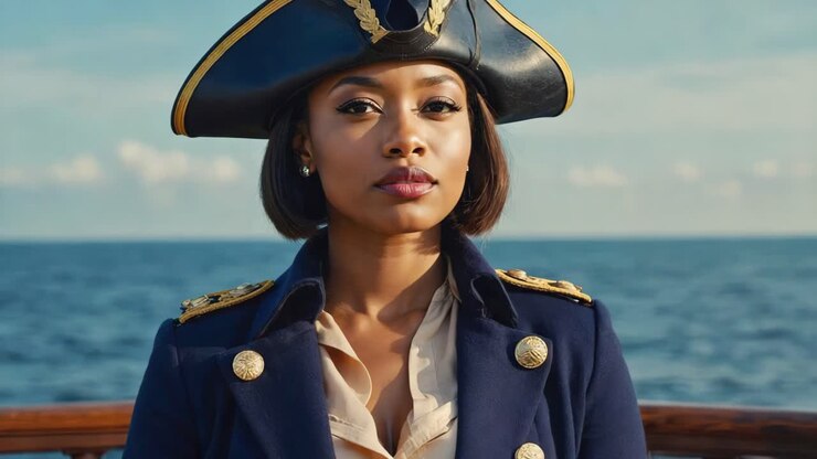 Donna in costume da pirata