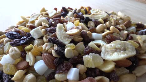 fondo de nueces secas en rotación